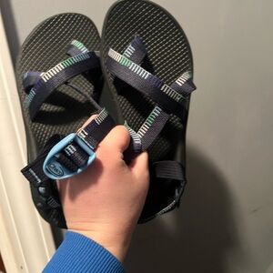 Chaco Woman’s Black and Blue Sandals